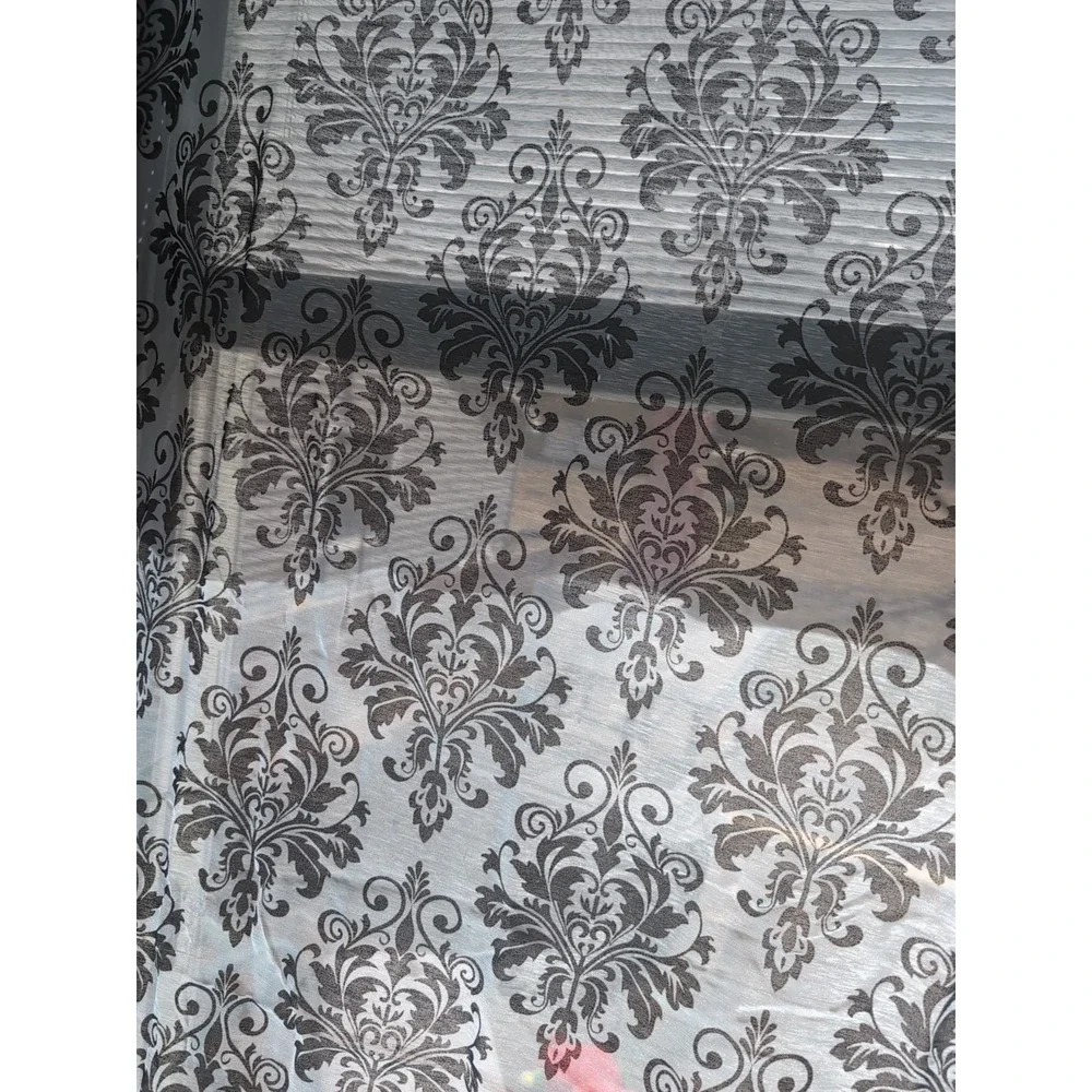 Curtains 84x37 Blue With‎ Black Pattern 2 Pack Transparent
